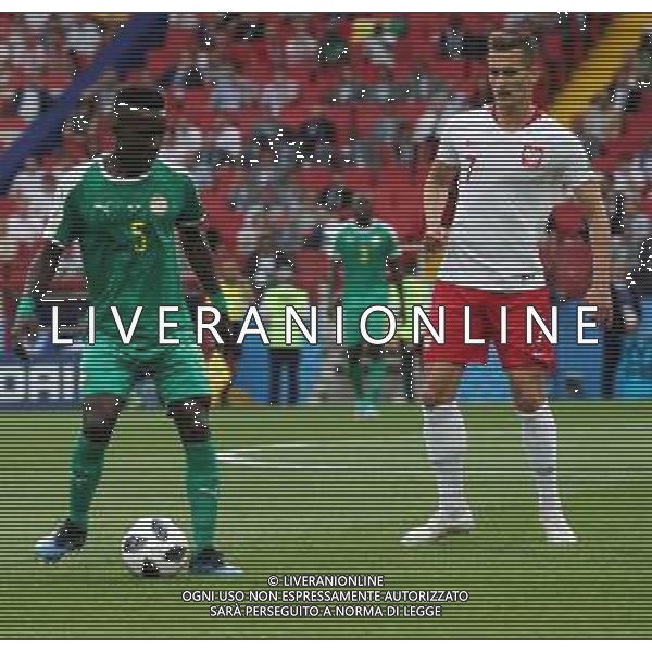 FIFA World Cup Russia 2018 Match No. 015, 2018-06-19 Poland vs Senegal Spartak Stadium PILKA NOZNA MISTRZOSTWA SWIATA W PILCE NOZNEJ MUNDIAL ROSJA 2018 POLSKA - SENEGAL FOT. JOHN BOTOS PROJECT PLUS/NEWSPIX.PL --- Newspix.pl Idrissa Gana GUEYE (SEN) & Arkadiusz MILIK (POL) AG ALDO LIVERANI SAS-ONLY ITALY