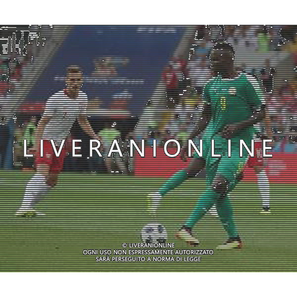 FIFA World Cup Russia 2018 Match No. 015, 2018-06-19 Poland vs Senegal Spartak Stadium PILKA NOZNA MISTRZOSTWA SWIATA W PILCE NOZNEJ MUNDIAL ROSJA 2018 POLSKA - SENEGAL FOT. JOHN BOTOS PROJECT PLUS/NEWSPIX.PL --- Newspix.pl Arkadiusz MILIK (SEN) & Mame DIOUF (SEN) AG ALDO LIVERANI SAS-ONLY ITALY