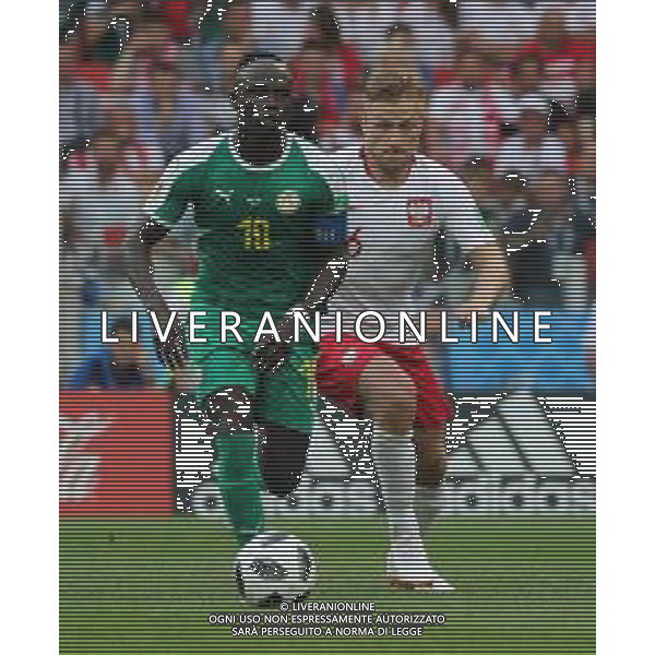 FIFA World Cup Russia 2018 Match No. 015, 2018-06-19 Poland vs Senegal Spartak Stadium PILKA NOZNA MISTRZOSTWA SWIATA W PILCE NOZNEJ MUNDIAL ROSJA 2018 POLSKA - SENEGAL FOT. JOHN BOTOS PROJECT PLUS/NEWSPIX.PL --- Newspix.pl Sadio MANE (SEN) AG ALDO LIVERANI SAS-ONLY ITALY