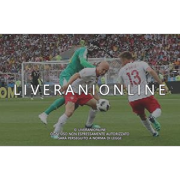 FIFA World Cup Russia 2018 Match No. 015, 2018-06-19 Poland vs Senegal Spartak Stadium PILKA NOZNA MISTRZOSTWA SWIATA W PILCE NOZNEJ MUNDIAL ROSJA 2018 POLSKA - SENEGAL FOT. JOHN BOTOS PROJECT PLUS/NEWSPIX.PL --- Newspix.pl Ismaila SARR (SEN) Michal PAZDAN (POL) Maciej RYBUS (POL) AG ALDO LIVERANI SAS-ONLY ITALY
