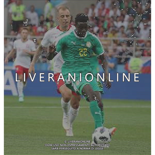 FIFA World Cup Russia 2018 Match No. 015, 2018-06-19 Poland vs Senegal Spartak Stadium PILKA NOZNA MISTRZOSTWA SWIATA W PILCE NOZNEJ MUNDIAL ROSJA 2018 POLSKA - SENEGAL FOT. JOHN BOTOS PROJECT PLUS/NEWSPIX.PL --- Newspix.pl Kamil GROSICKI (POL) & Moussa WAGUE (SEN) AG ALDO LIVERANI SAS-ONLY ITALY