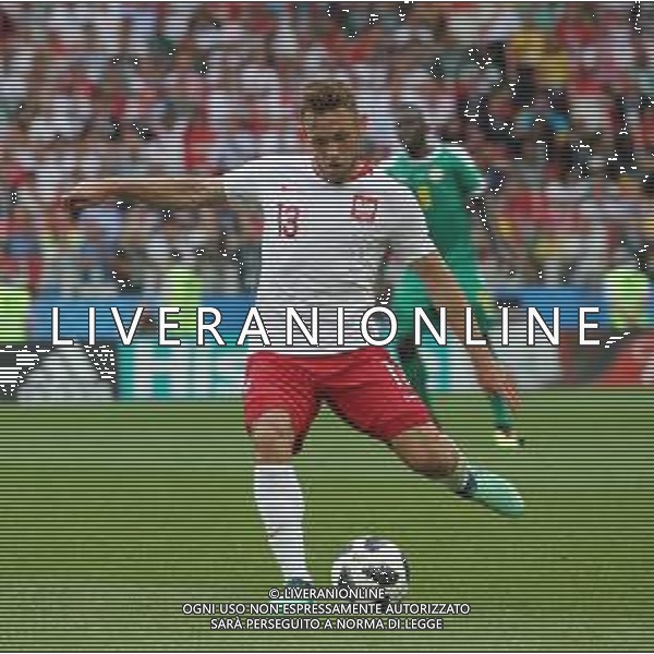 FIFA World Cup Russia 2018 Match No. 015, 2018-06-19 Poland vs Senegal Spartak Stadium PILKA NOZNA MISTRZOSTWA SWIATA W PILCE NOZNEJ MUNDIAL ROSJA 2018 POLSKA - SENEGAL FOT. JOHN BOTOS PROJECT PLUS/NEWSPIX.PL --- Newspix.pl Maciej RYBUS (POL) AG ALDO LIVERANI SAS-ONLY ITALY