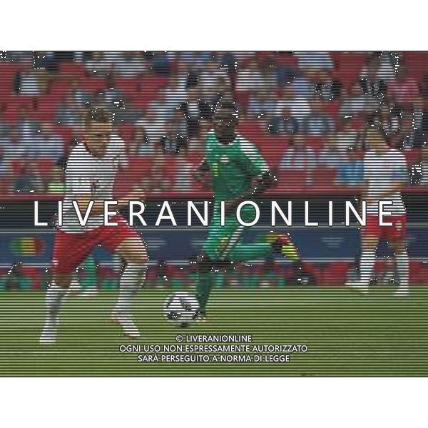 FIFA World Cup Russia 2018 Match No. 015, 2018-06-19 Poland vs Senegal Spartak Stadium PILKA NOZNA MISTRZOSTWA SWIATA W PILCE NOZNEJ MUNDIAL ROSJA 2018 POLSKA - SENEGAL FOT. JOHN BOTOS PROJECT PLUS/NEWSPIX.PL --- Newspix.pl Piotr ZIELINSKI (POL) Mame DIOUF (SEN) AG ALDO LIVERANI SAS-ONLY ITALY