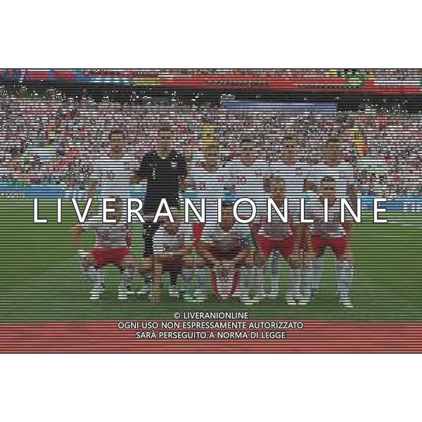 FIFA World Cup Russia 2018 Match No. 015, 2018-06-19 Poland vs Senegal Spartak Stadium PILKA NOZNA MISTRZOSTWA SWIATA W PILCE NOZNEJ MUNDIAL ROSJA 2018 POLSKA - SENEGAL FOT. JOHN BOTOS PROJECT PLUS/NEWSPIX.PL --- Newspix.pl Poland team group Back row L to R: Grzegorz Krychowiak, Wojciech Szczesny, Maciej Rybus, Lukasz Piszczek, Arkadiusz Milik, Thiago Cionek, Front row L to R: Jakub Blaszczykowski, Michal Pazdan, Robert Lewandowski, Kamil Grosicki, Piotr Zielinski AG ALDO LIVERANI SAS-ONLY ITALY