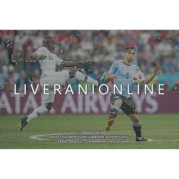 06.07.2018 NIZNY NOWOGROD, NIZHNY NOVGOROD PILKA NOZNA (FOOTBALL) MISTRZOSTWA SWIATA ROSJA 2018 FIFA WORLD CUP RUSSIA 2018 1/4 FINAL CWIERCFINAL URUGWAJ - FRANCJA (URUGUAY-FRANCE) NZ NGOLO KANTE RODRIGO BENTANCUR FOTO LUKASZ SKWIOT/CYFRASPORT / NEWSPIX.PL --- Newspix.pl AG ALDO LIVERANI SAS-ONLY ITALY