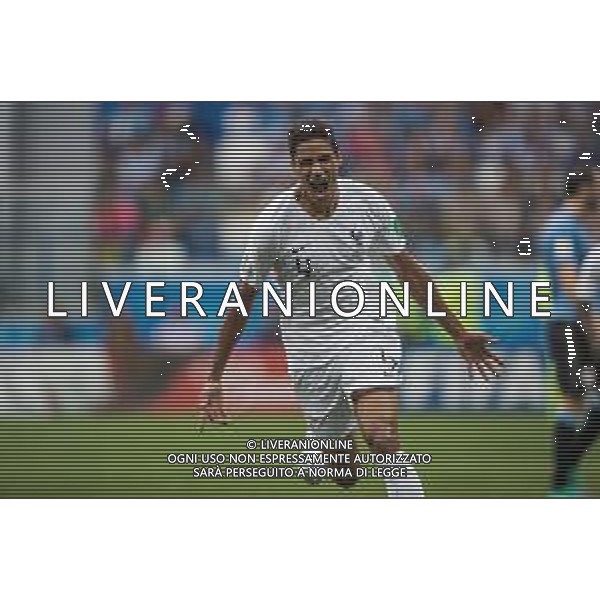 06.07.2018 NIZNY NOWOGROD, NIZHNY NOVGOROD PILKA NOZNA (FOOTBALL) MISTRZOSTWA SWIATA ROSJA 2018 FIFA WORLD CUP RUSSIA 2018 1/4 FINAL CWIERCFINAL URUGWAJ - FRANCJA (URUGUAY-FRANCE) NZ RAPHAEL VARANE BRAMKA RADOSC GOL GOAL FOTO LUKASZ SKWIOT/CYFRASPORT / NEWSPIX.PL --- Newspix.pl AG ALDO LIVERANI SAS-ONLY ITALY