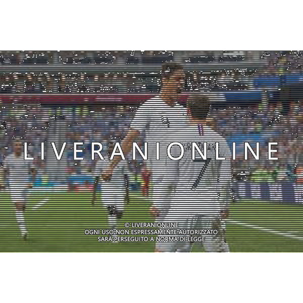 06.07.2018 NIZNY NOWOGROD, NIZHNY NOVGOROD PILKA NOZNA (FOOTBALL) MISTRZOSTWA SWIATA ROSJA 2018 FIFA WORLD CUP RUSSIA 2018 1/4 FINAL CWIERCFINAL URUGWAJ - FRANCJA (URUGUAY-FRANCE) NZ RAPHAEL VARANE BRAMKA RADOSC GOL GOAL ANTOINE GRIEZMANN FOTO LUKASZ SKWIOT/CYFRASPORT / NEWSPIX.PL --- Newspix.pl AG ALDO LIVERANI SAS-ONLY ITALY
