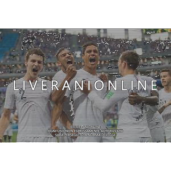 06.07.2018 NIZNY NOWOGROD, NIZHNY NOVGOROD PILKA NOZNA (FOOTBALL) MISTRZOSTWA SWIATA ROSJA 2018 FIFA WORLD CUP RUSSIA 2018 1/4 FINAL CWIERCFINAL URUGWAJ - FRANCJA (URUGUAY-FRANCE) NZ RAPHAEL VARANE BRAMKA RADOSC GOL GOAL ANTOINE GRIEZMANN CORENTIN TOLISSO FOTO LUKASZ SKWIOT/CYFRASPORT / NEWSPIX.PL --- Newspix.pl AG ALDO LIVERANI SAS-ONLY ITALY