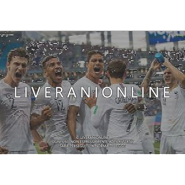 06.07.2018 NIZNY NOWOGROD, NIZHNY NOVGOROD PILKA NOZNA (FOOTBALL) MISTRZOSTWA SWIATA ROSJA 2018 FIFA WORLD CUP RUSSIA 2018 1/4 FINAL CWIERCFINAL URUGWAJ - FRANCJA (URUGUAY-FRANCE) NZ RAPHAEL VARANE BRAMKA RADOSC GOL GOAL ANTOINE GRIEZMANN CORENTIN TOLISSO FOTO LUKASZ SKWIOT/CYFRASPORT / NEWSPIX.PL --- Newspix.pl AG ALDO LIVERANI SAS-ONLY ITALY