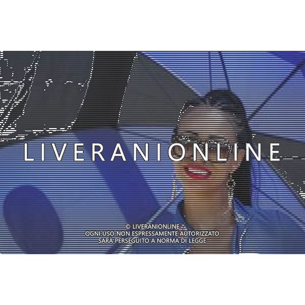 FIM World Superbike Championship Pirelli Riviera di Rimini Round Misano World Circuit Marco Simoncelli Superpole 07/07/2018 nella foto: ombrellina ©Claudio Zamagni/Agenzia Aldo Liverani umbrella girl during superpole FIM World Superbike Championship Pirelli Riviera di Rimini Round at Misano World Circuit Marco Simoncelli 07 July 2018 Photo Credit: Claudio Zamagni/Aldo Liverani Photo Agency