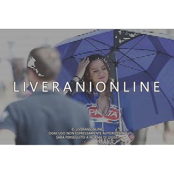 FIM World Superbike Championship Pirelli Riviera di Rimini Round Misano World Circuit Marco Simoncelli Superpole 07/07/2018 nella foto: ombrellina ©Claudio Zamagni/Agenzia Aldo Liverani umbrella girl during superpole FIM World Superbike Championship Pirelli Riviera di Rimini Round at Misano World Circuit Marco Simoncelli 07 July 2018 Photo Credit: Claudio Zamagni/Aldo Liverani Photo Agency