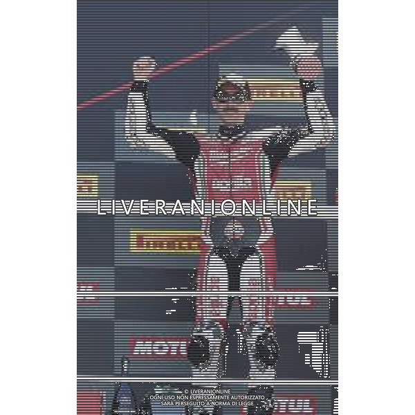 FIM World Superbike Championship Pirelli Riviera di Rimini Round Misano World Circuit Marco Simoncelli Gara 1 07/07/2018 nella foto: Eugene Laverty (Aprilia RSV RF) ©Claudio Zamagni/Agenzia Aldo Liverani Eugene Laverty (Aprilia RSV RF) during Race 1 FIM World Superbike Championship Pirelli Riviera di Rimini Round at Misano World Circuit Marco Simoncelli 07 July 2018 Photo Credit: Claudio Zamagni/Aldo Liverani Photo Agency