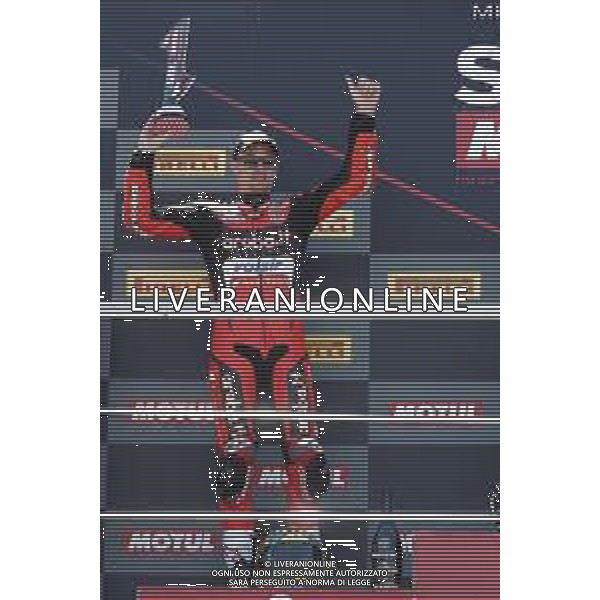 FIM World Superbike Championship Pirelli Riviera di Rimini Round Misano World Circuit Marco Simoncelli Gara 1 07/07/2018 nella foto: Chaz Davies (Ducati Panigale R) ©Claudio Zamagni/Agenzia Aldo Liverani Chaz Davies (Ducati Panigale R) during Race 1 FIM World Superbike Championship Pirelli Riviera di Rimini Round at Misano World Circuit Marco Simoncelli 07 July 2018 Photo Credit: Claudio Zamagni/Aldo Liverani Photo Agency