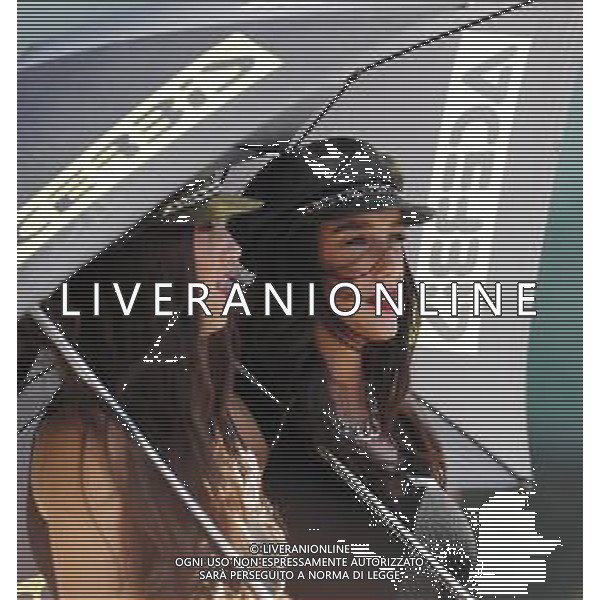 FIM World Superbike Championship Pirelli Riviera di Rimini Round Misano World Circuit Marco Simoncelli Gara 1 07/07/2018 nella foto: ombrelline ©Claudio Zamagni/Agenzia Aldo Liverani umbrella girls during Race 1 FIM World Superbike Championship Pirelli Riviera di Rimini Round at Misano World Circuit Marco Simoncelli 07 July 2018 Photo Credit: Claudio Zamagni/Aldo Liverani Photo Agency