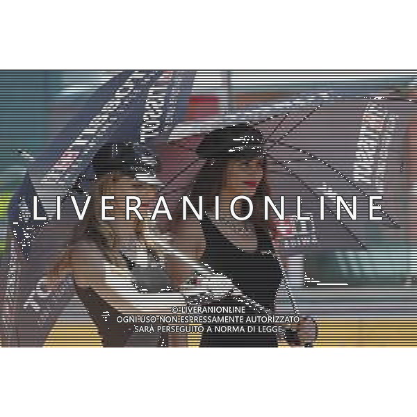 FIM World Superbike Championship Pirelli Riviera di Rimini Round Misano World Circuit Marco Simoncelli Gara 1 07/07/2018 nella foto: ombrelline umbrella girls ©Claudio Zamagni/Agenzia Aldo Liverani during Race 1 FIM World Superbike Championship Pirelli Riviera di Rimini Round at Misano World Circuit Marco Simoncelli 07 July 2018 Photo Credit: Claudio Zamagni/Aldo Liverani Photo Agency