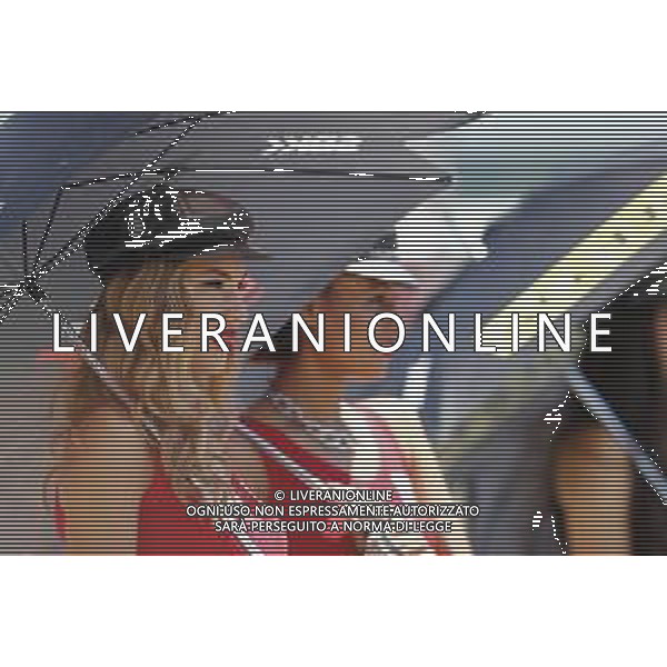 FIM World Superbike Championship Pirelli Riviera di Rimini Round Misano World Circuit Marco Simoncelli Gara 1 07/07/2018 nella foto: ombrelline ©Claudio Zamagni/Agenzia Aldo Liverani umbrella girls during Race 1 FIM World Superbike Championship Pirelli Riviera di Rimini Round at Misano World Circuit Marco Simoncelli 07 July 2018 Photo Credit: Claudio Zamagni/Aldo Liverani Photo Agency