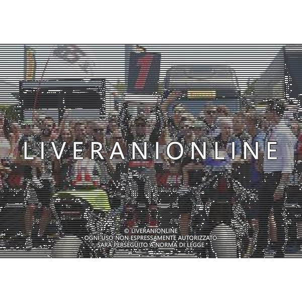 FIM World Superbike Championship Pirelli Riviera di Rimini Round Misano World Circuit Marco Simoncelli Gara 2 08/07/2018 nella foto: Jonathan Rea (Kawasaki ZX-10RR) ©Claudio Zamagni/Agenzia Aldo Liverani Jonathan Rea (Kawasaki ZX-10RR) with his team after Race 2 FIM World Superbike Championship Pirelli Riviera di Rimini Round at Misano World Circuit Marco Simoncelli 08 July 2018 Photo Credit: Claudio Zamagni/Aldo Liverani Photo Agency
