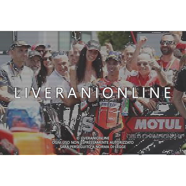 FIM World Superbike Championship Pirelli Riviera di Rimini Round Misano World Circuit Marco Simoncelli Gara 2 08/07/2018 nella foto: Marco Melandri (Ducati Panigale R) ©Claudio Zamagni/Agenzia Aldo Liverani Marco Melandri (Ducati Panigale R) with his team after Race 2 FIM World Superbike Championship Pirelli Riviera di Rimini Round at Misano World Circuit Marco Simoncelli 08 July 2018 Photo Credit: Claudio Zamagni/Aldo Liverani Photo Agency