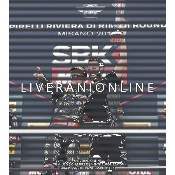 FIM World Superbike Championship Pirelli Riviera di Rimini Round Misano World Circuit Marco Simoncelli Gara 2 08/07/2018 nella foto: Jonathan Rea (Kawasaki ZX-10RR) ©Claudio Zamagni/Agenzia Aldo Liverani Jonathan Rea (Kawasaki ZX-10RR) after Race 2 FIM World Superbike Championship Pirelli Riviera di Rimini Round at Misano World Circuit Marco Simoncelli 08 July 2018 Photo Credit: Claudio Zamagni/Aldo Liverani Photo Agency