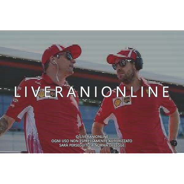 (L to R): Kimi Raikkonen (FIN) Ferrari with Sebastian Vettel (GER) Ferrari on the drivers parade. 08.07.2018. Formula 1 World Championship, Rd 10, British Grand Prix, Silverstone, England, Race Day. / AGENZIA ALDO LIVERANI SAS - ITALY ONLY EDITORIAL USE ONLY - F1 Gp Inghilterra Gran Bretagna Gara 08-07-2018
