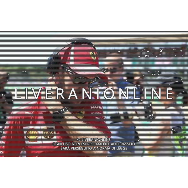Sebastian Vettel (GER) Ferrari on the drivers parade. 08.07.2018. Formula 1 World Championship, Rd 10, British Grand Prix, Silverstone, England, Race Day. / AGENZIA ALDO LIVERANI SAS - ITALY ONLY EDITORIAL USE ONLY - F1 Gp Inghilterra Gran Bretagna Gara 08-07-2018