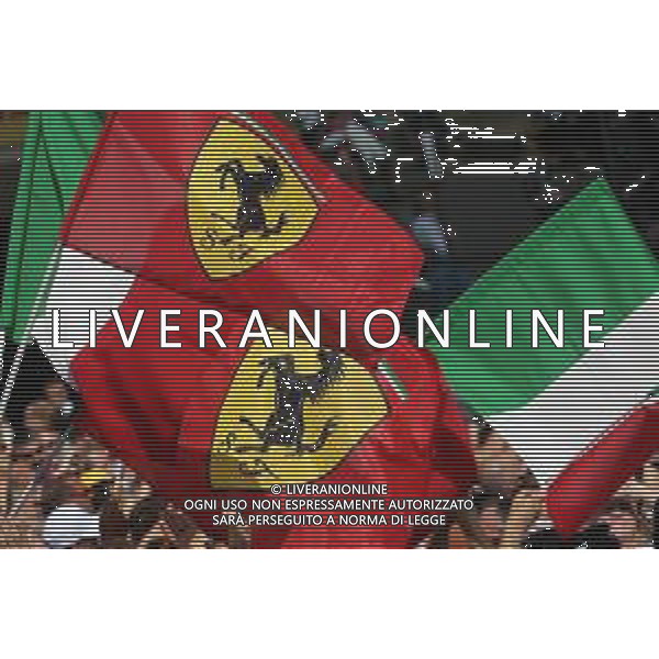 Ferrari Flags. 08.07.2018. Formula 1 World Championship, Rd 10, British Grand Prix, Silverstone, England, Race Day. / AGENZIA ALDO LIVERANI SAS - ITALY ONLY EDITORIAL USE ONLY - F1 Gp Inghilterra Gran Bretagna Gara 08.07.2018