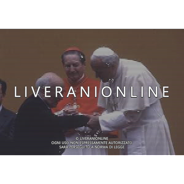 RETROSPETTIVA AMINTORE FANFANI POLITICO NELLA FOTO AMINTORE FANFANI CON IL CARDINALE MARTINI E PAPA WOJTILA A MILANO AG ALDO LIVERANI SAS