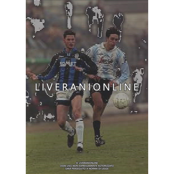 30-01-2000 TREVISO CAMPIONATO DI CALCIO SERIE B TREVISO ATALANTA 2-1 NELLA FOTO LORENZI STEFANO E LUCA TONI AG ALDO LIVERANI SAS