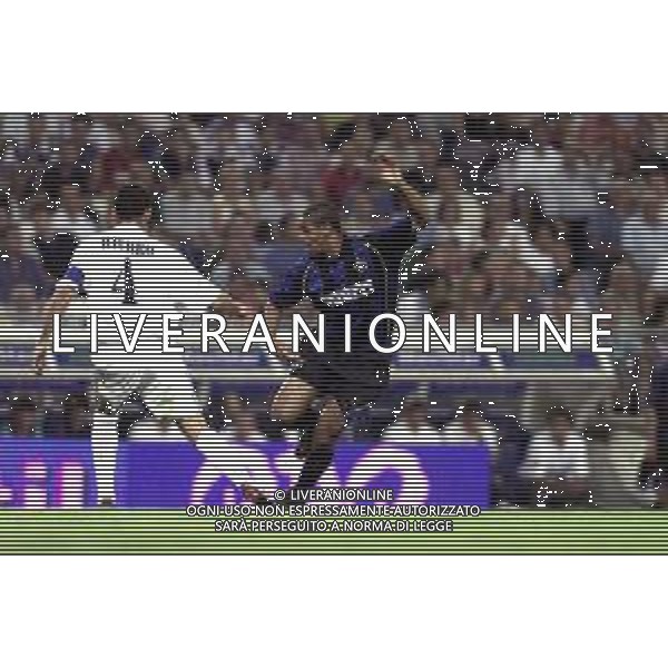 REAL MADRID - INTER TROFEO BERNABEU MADRID 14/08/2001 NELLA FOTO ADRIANO E HIERRO FERNANDO ©BAGNAI / AGENZIA ALDO LIVERANI