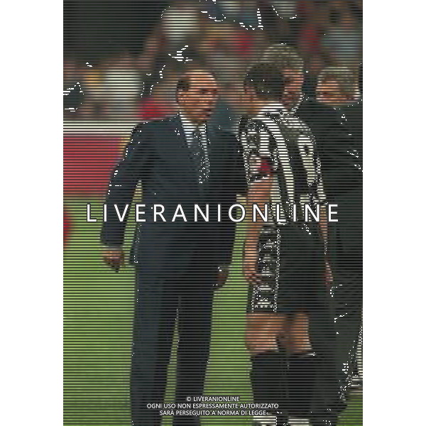1999-2000 MILANO TROFEO LUIGI BERLUSCONI MILAN JUVENTUS NELLA FOTO SILVIO BERLUSCONI CON CARLO ANCELOTTI E ANTONIO CONTE AG ALDO LIVERANI SAS