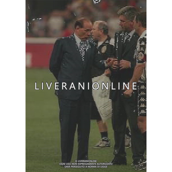 1999-2000 MILANO TROFEO LUIGI BERLUSCONI MILAN JUVENTUS NELLA FOTO SILVIO BERLUSCONI CON CARLO ANCELOTTI E ANTONIO CONTE AG ALDO LIVERANI SAS
