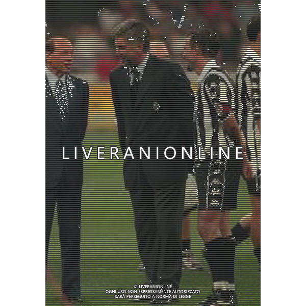 1999-2000 MILANO TROFEO LUIGI BERLUSCONI MILAN JUVENTUS NELLA FOTO SILVIO BERLUSCONI CON CARLO ANCELOTTI E ANTONIO CONTE AG ALDO LIVERANI SAS