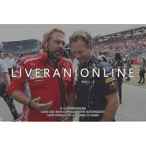 (L to R): Gino Rosato (CDN) Ferrari with Christian Horner (GBR) Red Bull Racing Team Principal on the grid. 22.07.2018. Formula 1 World Championship, Rd 11, German Grand Prix, Hockenheim, Germany, Race Day. / AGENZIA ALDO LIVERANI SAS - ITALY ONLY EDITORIAL USE ONLY - F1 Gp Germania Gara 22.07.2018