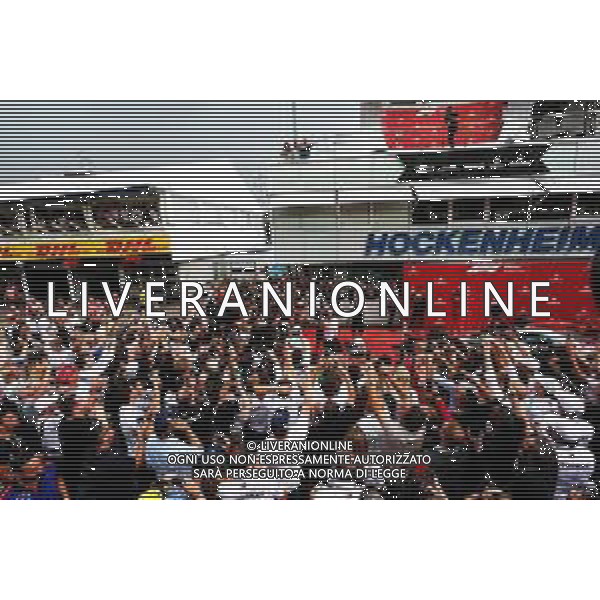 Race winner Lewis Hamilton (GBR) Mercedes AMG F1 celebrates in parc ferme. 22.07.2018. Formula 1 World Championship, Rd 11, German Grand Prix, Hockenheim, Germany, Race Day. / AGENZIA ALDO LIVERANI SAS - ITALY ONLY EDITORIAL USE ONLY - F1 Gp Germania Gara 22.07.2018