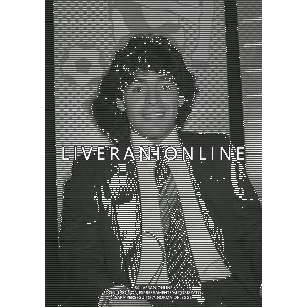 1985-1986 MILANO EUROCALCIO TRASMISSIONE CON OSPITE DIEGO MARADONA NELLA FOTO DIEGO MARADONA AG ALDO LIVERANI SAS