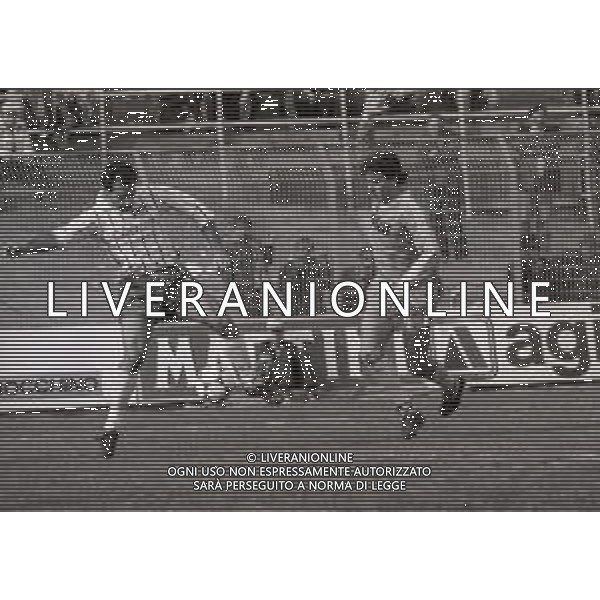 16-03-1986 COMO-CAMPIONATO DI CALCIOS ERIE A COMO PISA 1-1 NELLA FOTO GIUSEPPE VOLPECINA E STEFANO BORGONOVO AG ALDO LIVERANI SAS