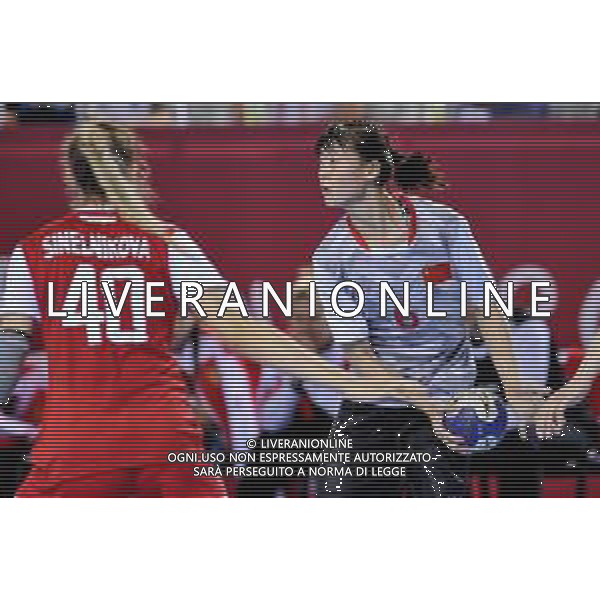 2018.08.09 Kielce Pilka reczna Mlodziezowe Mistrzostwa Swiata w Pilce Recznej Kobiet do lat 18 Chiny - Rosja N/z Shuo Chen Foto Rafal Rusek / PressFocus/NEWSPIX.PL 2018.08.09 Kielce Handball IHF Youth U18 Womens World Championship 2018 China - Russia Shuo Chen Credit: Rafal Rusek / PressFocus --- Newspix.pl AG ALDO LIVERANI SAS