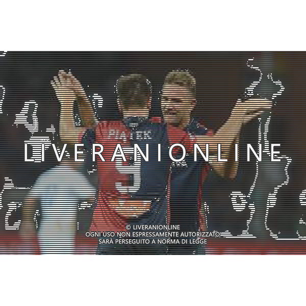 Coppa Italia 2018-2019 terzo turno Genoa-Lecce Genova (Italia) - 11.08.2018 Genoa-Lecce Nella Foto: Esultanza Krzysztof Piatek e Domenico Criscito /Ph.Cebrelli-Ag. Aldo Liverani