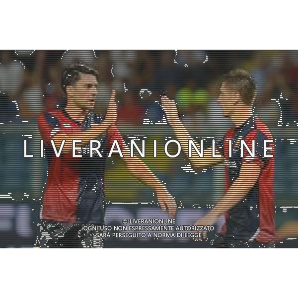 Coppa Italia 2018-2019 terzo turno Genoa-Lecce Genova (Italia) - 11.08.2018 Genoa-Lecce Nella Foto: Esultanza Ervin Zukanovic e Krzysztof Piatek /Ph.Cebrelli-Ag. Aldo Liverani