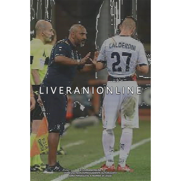 Coppa Italia 2018-2019 terzo turno Genoa-Lecce Genova (Italia) - 11.08.2018 Genoa-Lecce Nella Foto: Fabio Liverani parla con Marco Calderoni /Ph.Cebrelli-Ag. Aldo Liverani