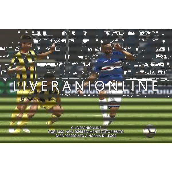 Coppa Italia 2018-2019 terzo turno Sampdoria-Viterbese Castrense Genova (Italia) - 12.08.2018 Sampdoria-Viterbese C. Nella Foto: Damiani Samuele Francesco De Giorgi e Gregoire Defrel /Ph.Cebrelli-Ag. Aldo Liverani