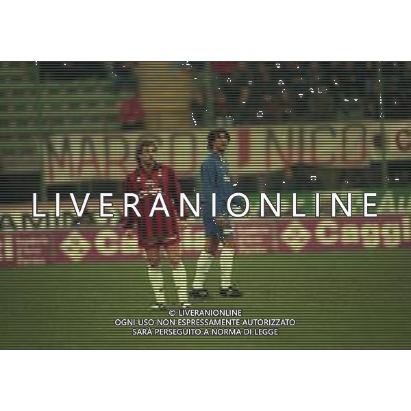19-02-1997 MILANO AMICHEVOLE MILAN CHELSEA 2-0 NELLA FOTO RUUD GULLIT E MARCO SIMONE AG ALDO LIVERANI SAS