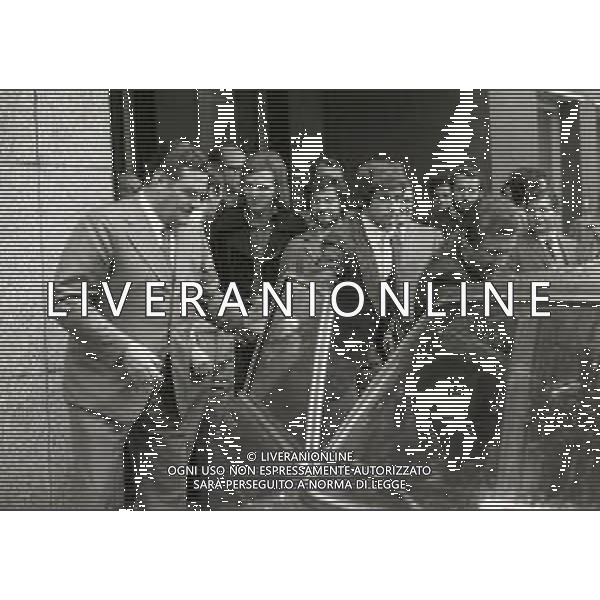 1973 MILANO LEGA CALCIO VIA FILIPPETTI SQUALIFICA DI ALBINO BUTICCHI PRESIDENTE MILAN NEREO ROCCO ALLENATORE MILAN E GIANNI RIVERA NELLA FOTO ALBINO BUTICCHI PRESIDENTE MILAN CON GIANNI RIVERA E NEREO ROCCO AG ALDO LIVERANI SAS