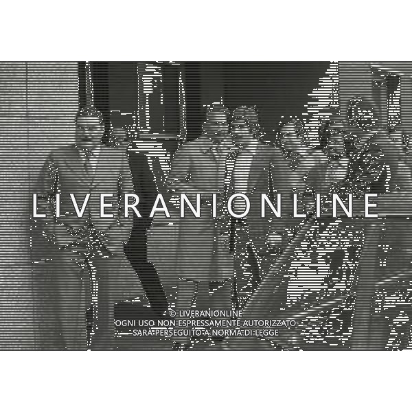 1973 MILANO LEGA CALCIO VIA FILIPPETTI SQUALIFICA DI ALBINO BUTICCHI PRESIDENTE MILAN NEREO ROCCO ALLENATORE MILAN E GIANNI RIVERA NELLA FOTO NEREO ROCCO E GIANNI RIVERA AG ALDO LIVERANI SAS