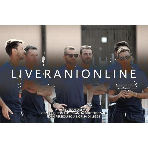 DA SINISTRA CARLO MARANI MAURO ZAPPITERZO ALLENATORE, EMANUELA DI PAOLANTONIO ALLENATORE CAPO, LORENZO DALMONTE SECONDO ALLENATORE IMOLA 21 08 2018 ANDREA COSTA PRIMO ALLENAMENTO FOTO GIANNI SANNA-AG ALDO LIVERANI SAS