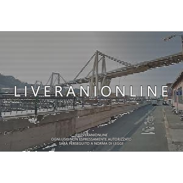 immagini tratte da google maps del Ponte Morandi su autostrada A10 di Genova, crollato alle 11:50 un troncone del viadotto, Brescia 14 Agosto 2018. AG ALDO LIVERANI SAS