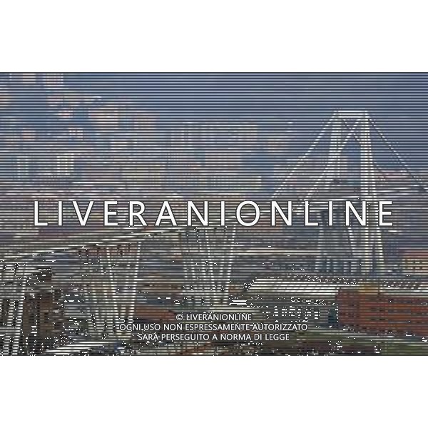 immagini tratte da google maps del Ponte Morandi su autostrada A10 di Genova, crollato alle 11:50 un troncone del viadotto, Brescia 14 Agosto 2018. AG ALDO LIVERANI SAS
