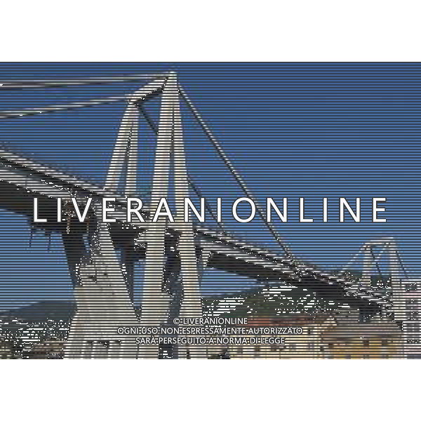 immagini tratte da google maps del Ponte Morandi su autostrada A10 di Genova, crollato alle 11:50 un troncone del viadotto, Brescia 14 Agosto 2018. AG ALDO LIVERANI SAS