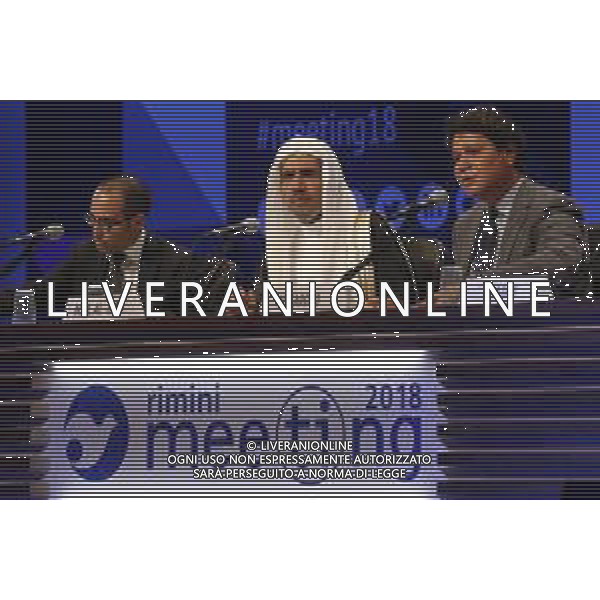 Meeting per l\'amicizia fra i popoli edizione 2018 .Le forze che Muovono la storia sono le stesse che rendono l\'uomo felice. 24/08/2018 nella Foto: Muhammad Bin Abdul Karim Al-Issa, Segretario Generale della Lega Musulmana Mondiale e Khaled Azab, Head Central Projects and Services SectorLibrary of Alexandria ©Claudio Zamagni-Agenzia Aldo Liverani s.a.s.