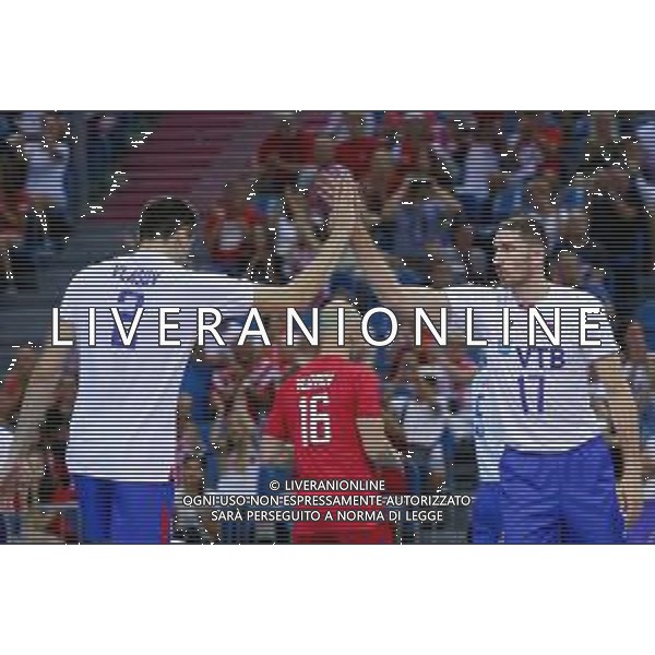 KRAKOW 24.08.2018 SIATKOWKA XVI MEMORIAL HUBERTA JERZEGO WAGNERA --- VOLLEYBALL XVI HUBERT JERZY WAGNER MEMORIAL TOURNAMENT FRANCJA - ROSJA FRANCE - RUSSIA N/Z ILIA VLASOV ALEXEY VERBOV MAXIM MIKHAYLOV FOT ANNA KLEPACZKO / FOTOPYK / NEWSPIX.PL --- Newspix.pl AG ALDO LIVERANI SAS